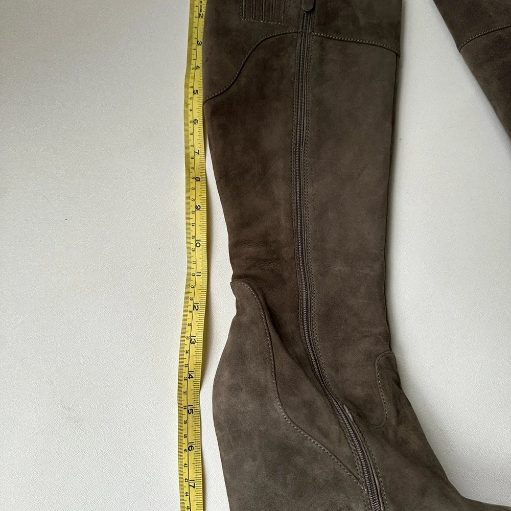 Via Spiga Wedge Tall Boots Adina Suede Size 7